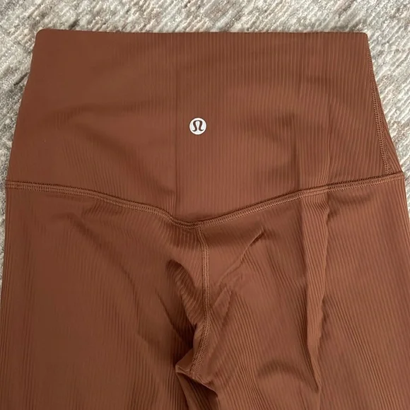 lululemon athletica High-Waist Ribbed Leggings in Brown - Picture 3 of 4